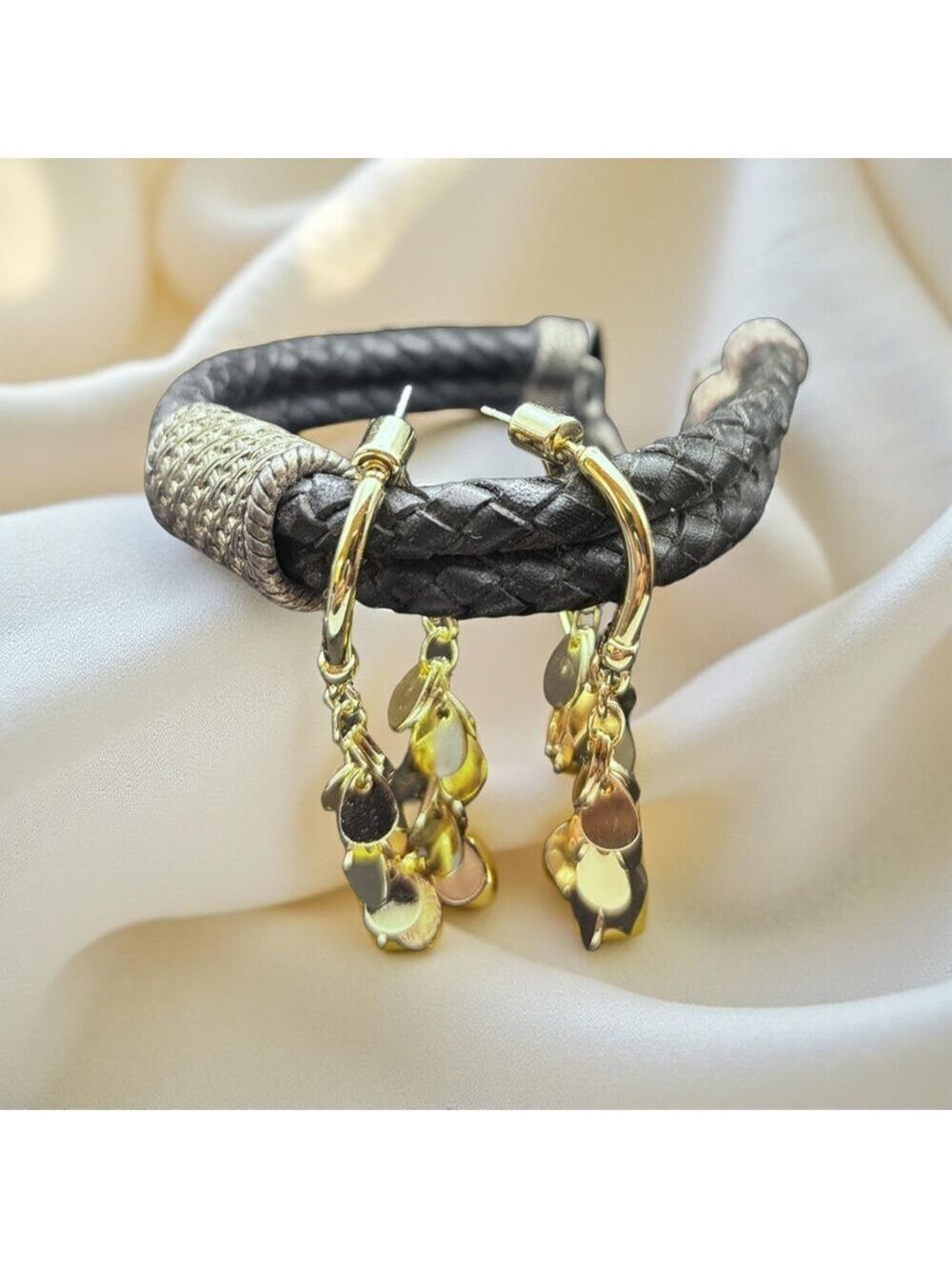 (3 for $12 item) Elegant Gold Tone Dangly Pierced Earrings